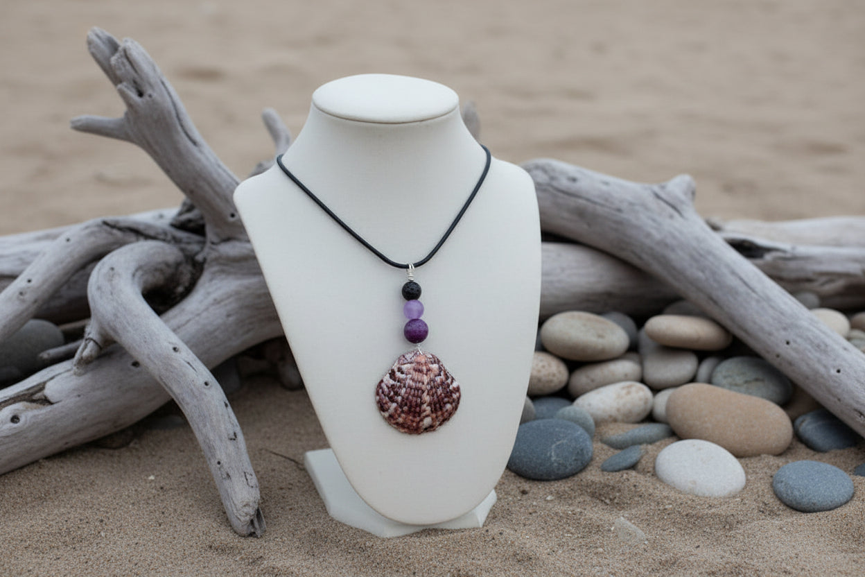 Sea Lavender Scallop Necklace