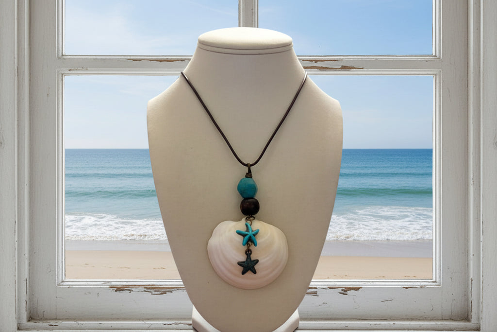 Starfish Duo- Butter Cup, Turquoise Necklace
