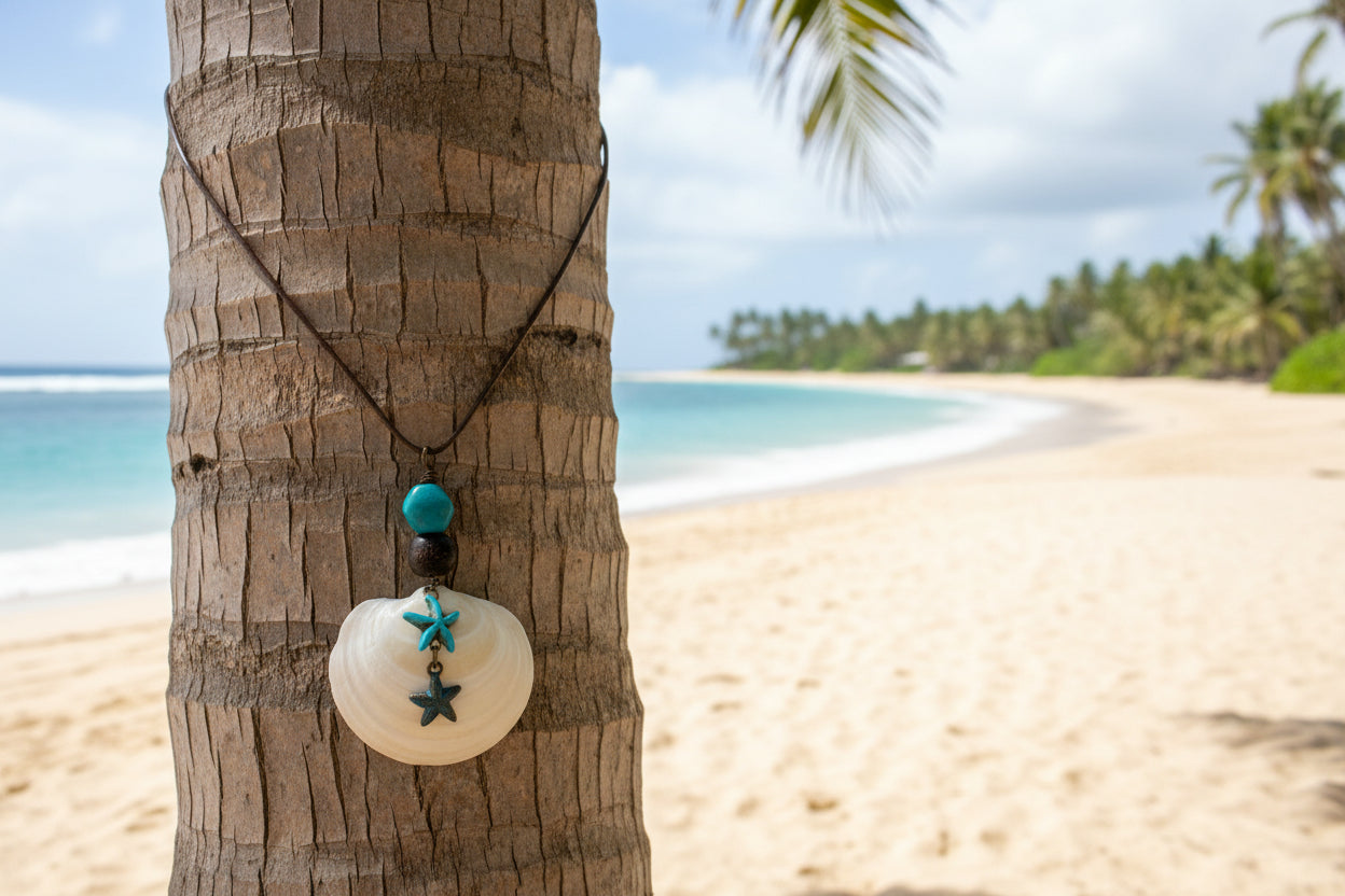 Starfish Duo- Butter Cup, Turquoise Necklace