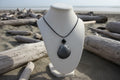 Storm Shadow - Gray Scallop Shell & Black Bead Necklace