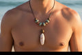 Earthen Treasures - Lettered Olive Shell & Mixed Bead Necklace
