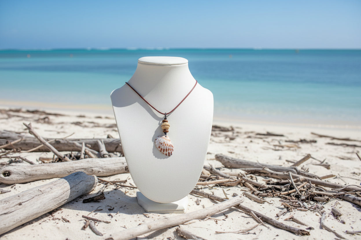 Charmy Cardita Shell & Bronze Bead Necklace