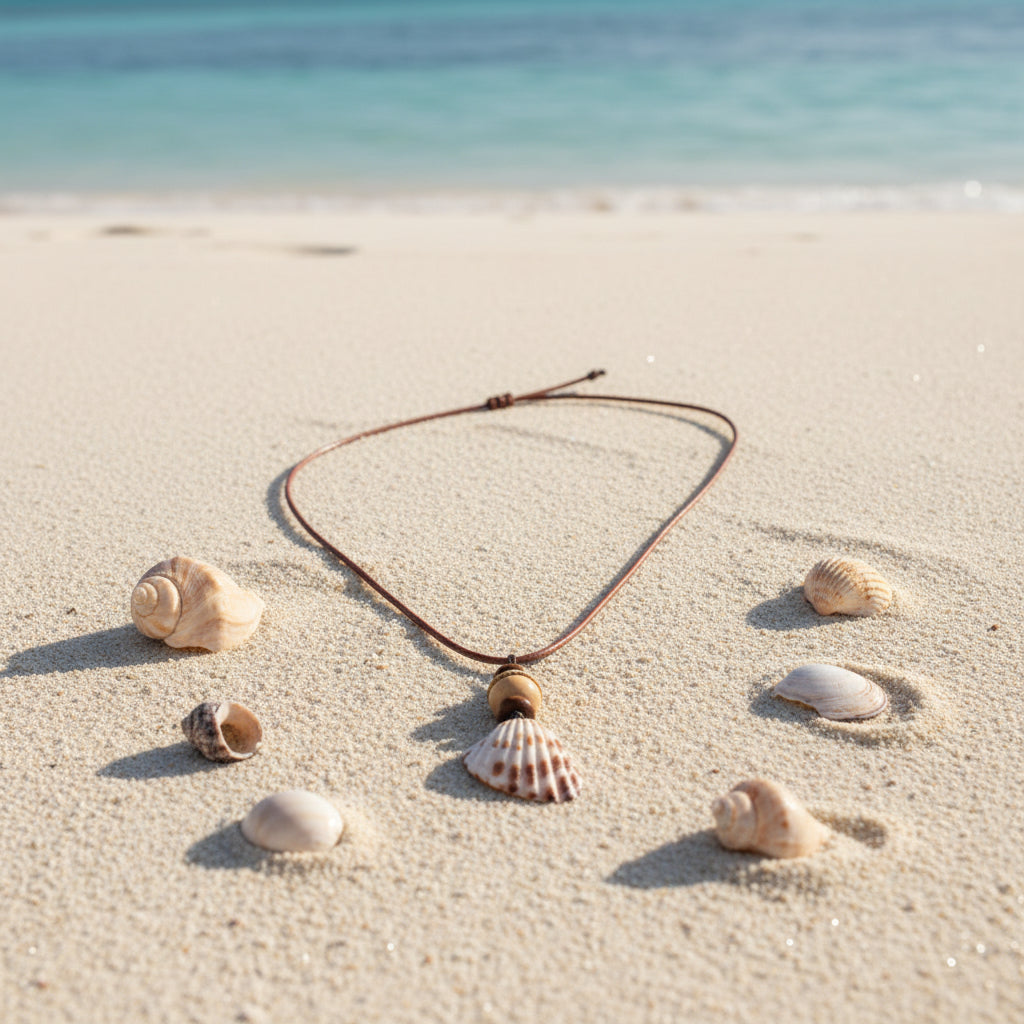 Charmy Cardita Shell & Bronze Bead Necklace