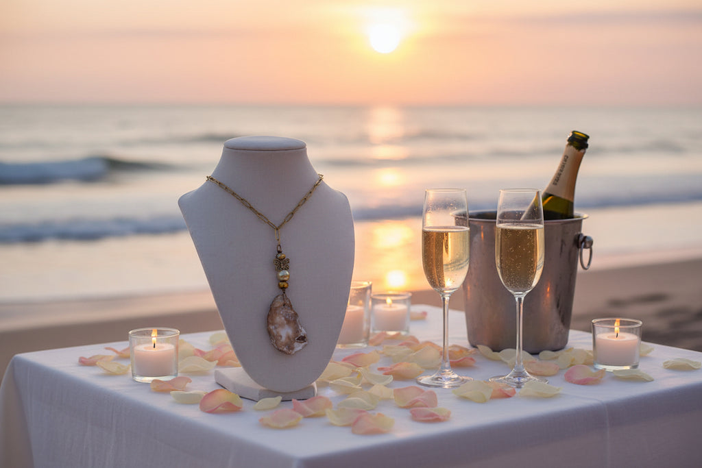 Oyster Shell Gold Chain Jewelry Set