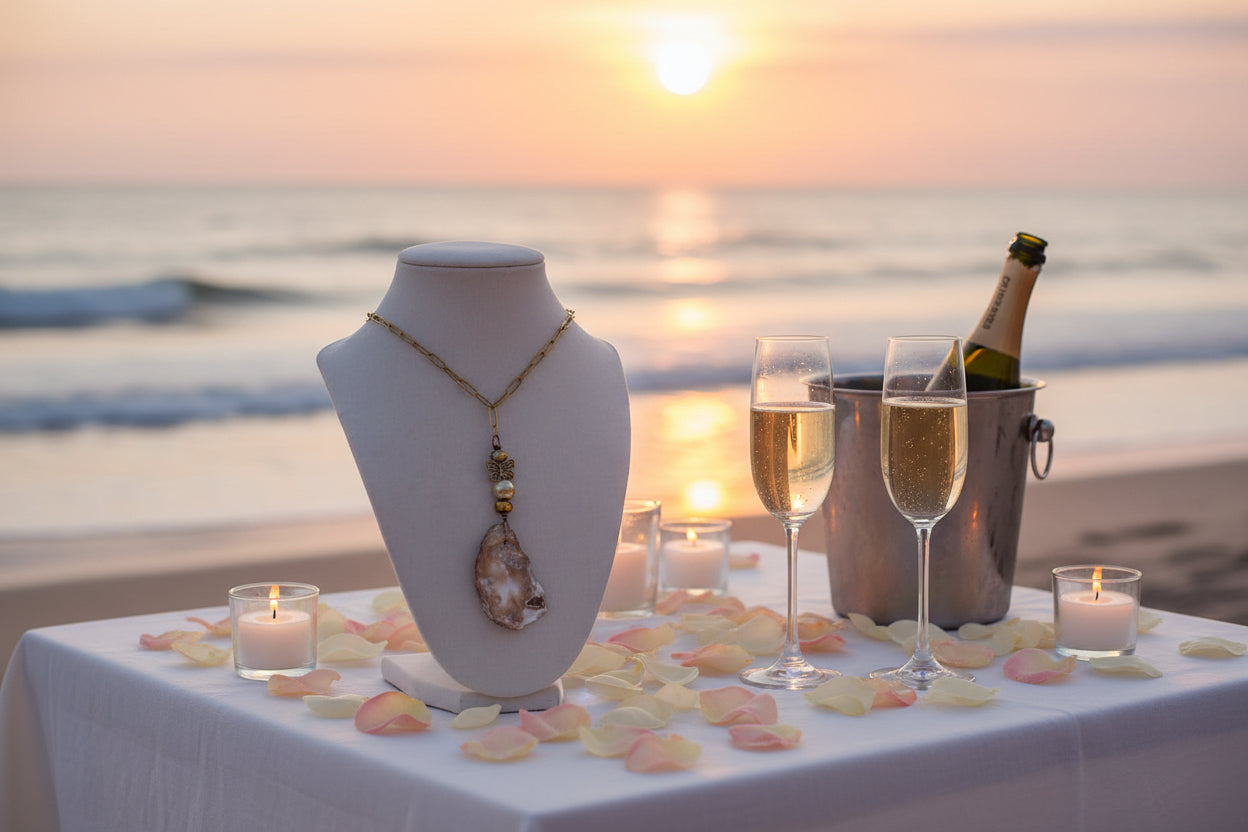 Oyster Shell Gold Chain Jewelry Set