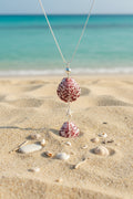 Rose Calico Double Shell Necklace - 925 Silver Chain