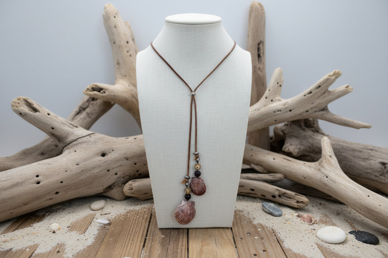 Coastal Lariat Shell Necklace