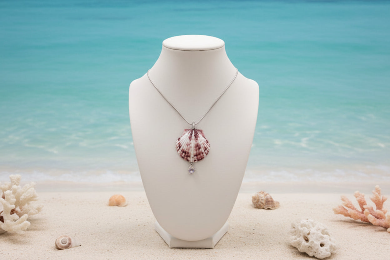 Deep Sea Scallop Shell Necklace – Handmade Beach Jewelry