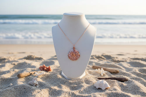 Artisan Copper Swirl Shell Pendant – Handmade Beach Jewelry