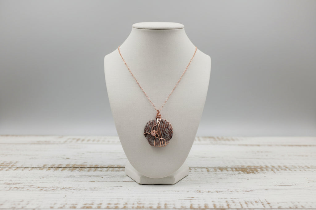 Twilight Depths Scallop Shell Necklace – Handmade Coastal Beach Jewelry