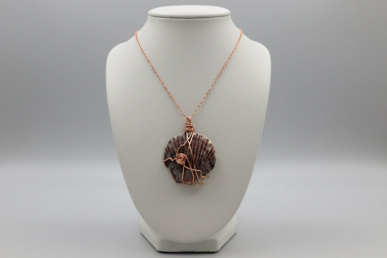 Twilight Depths Scallop Shell Necklace – Handmade Coastal Beach Jewelry