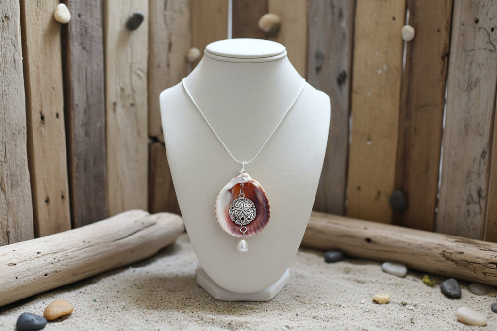 Sand Dollar Passion Shell Necklace – Handmade Beach Jewely