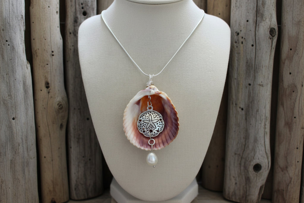 Sand Dollar Passion Shell Necklace – Handmade Beach Jewely