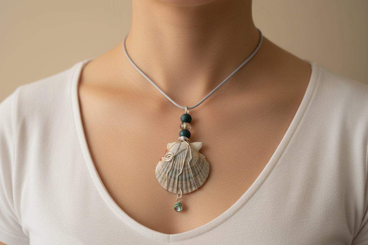 Midnight Reef Scallop Necklace