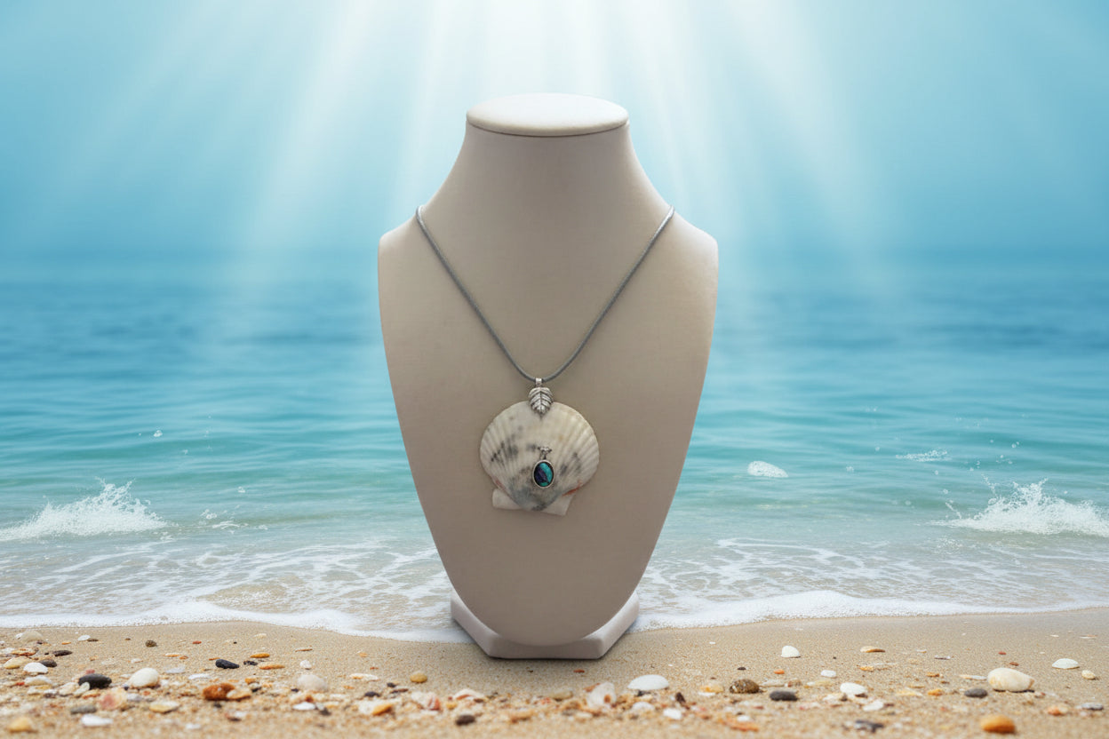 Moonlit Ocean Scallop Necklace