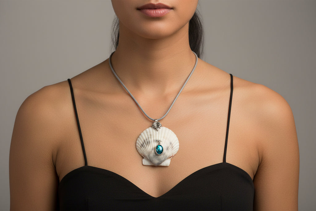 Moonlit Ocean Scallop Necklace