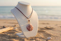 Purple Princess Calico Scallop Shell  Bead Necklace