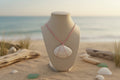 Coastal Beauty Clam Shell Pink Cord Necklace