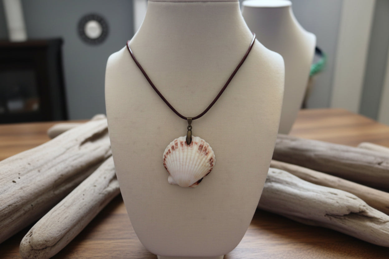 Pink Horizon Scallop Necklace