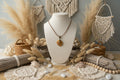 Bohemian Groove Amber-Toned Seashell Necklace