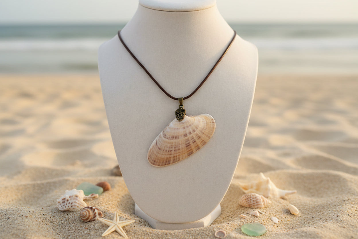 Charming Twilight Natural Sunray Venus Clamshell Necklace