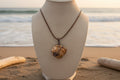 Boho Bronzed Spiral Wire-Wrapped Seashell Necklace