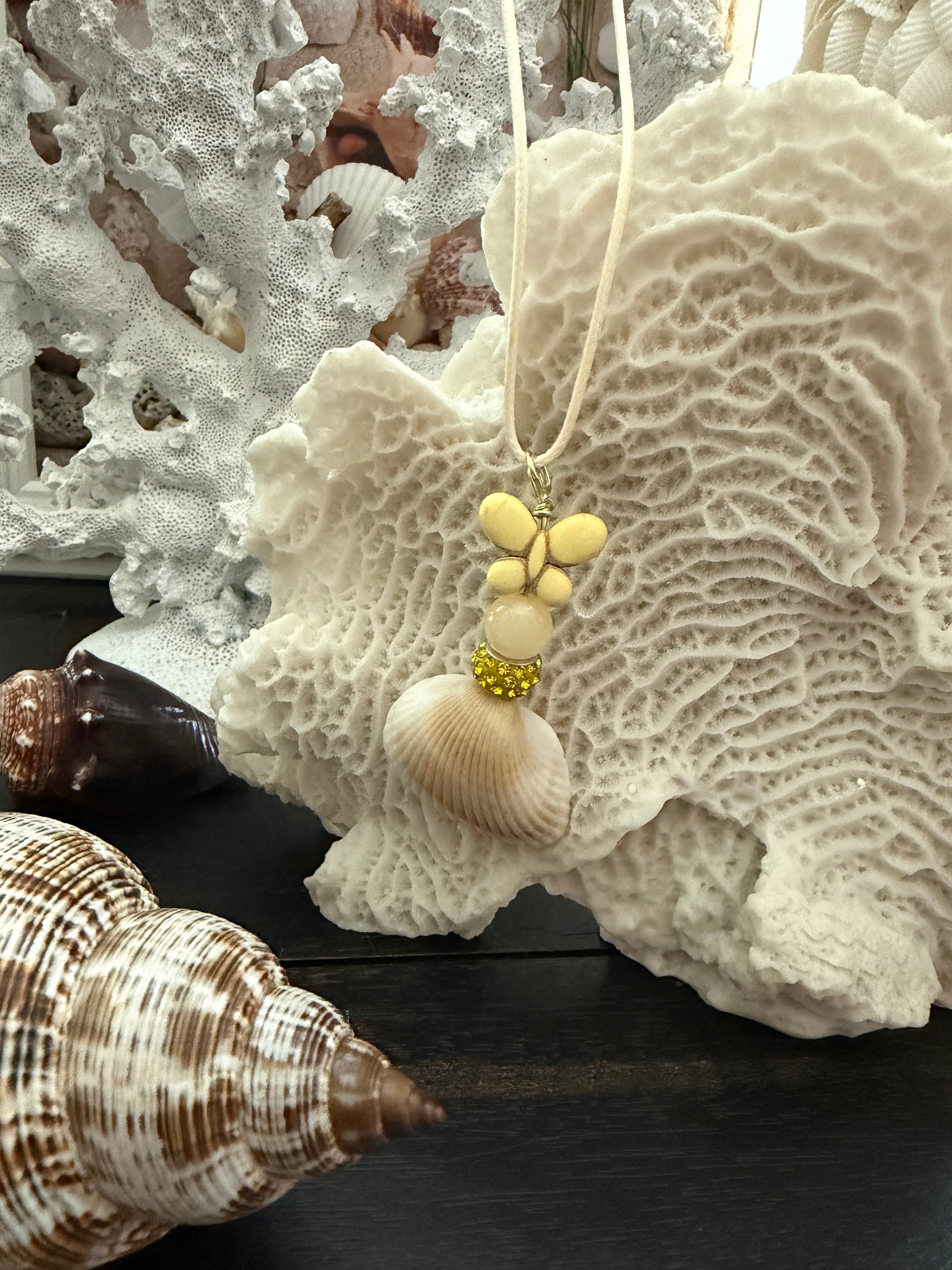 Sunlit Butterfly Shell Pendant