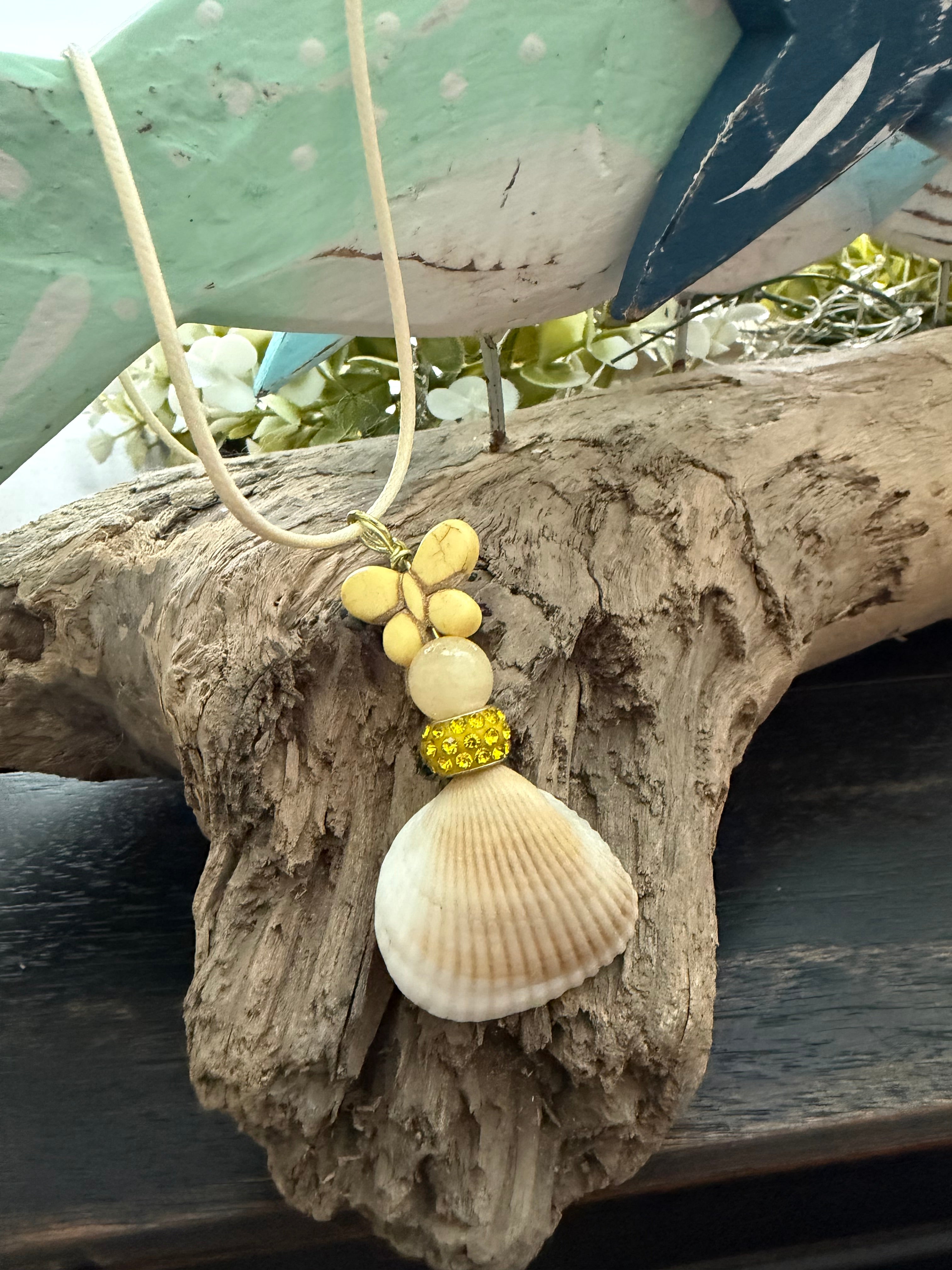 Sunlit Butterfly Shell Pendant