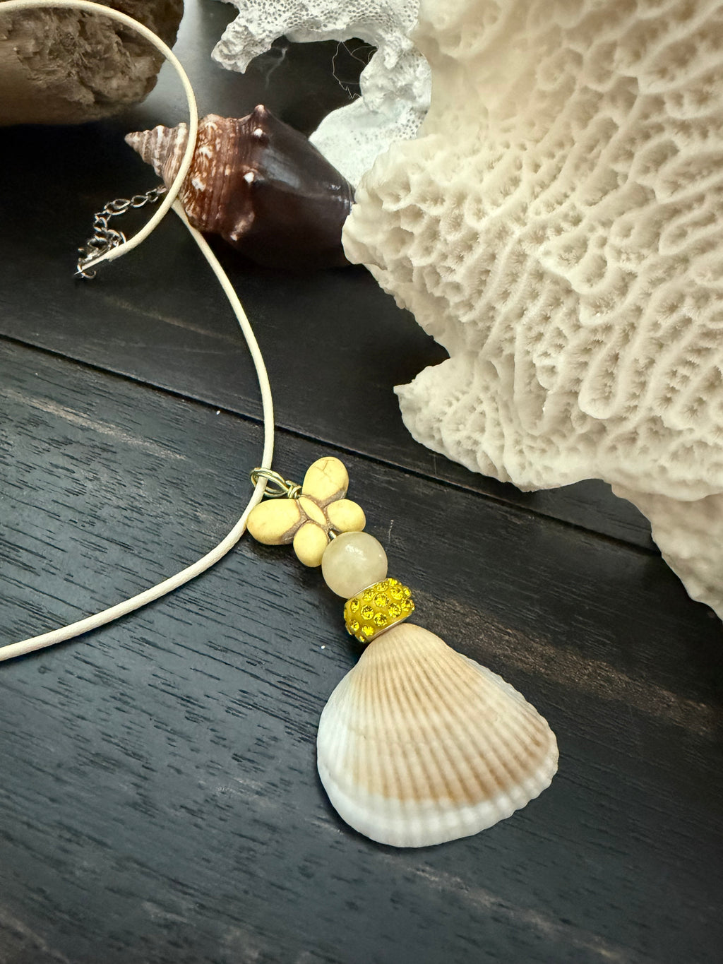 Sunlit Butterfly Shell Pendant
