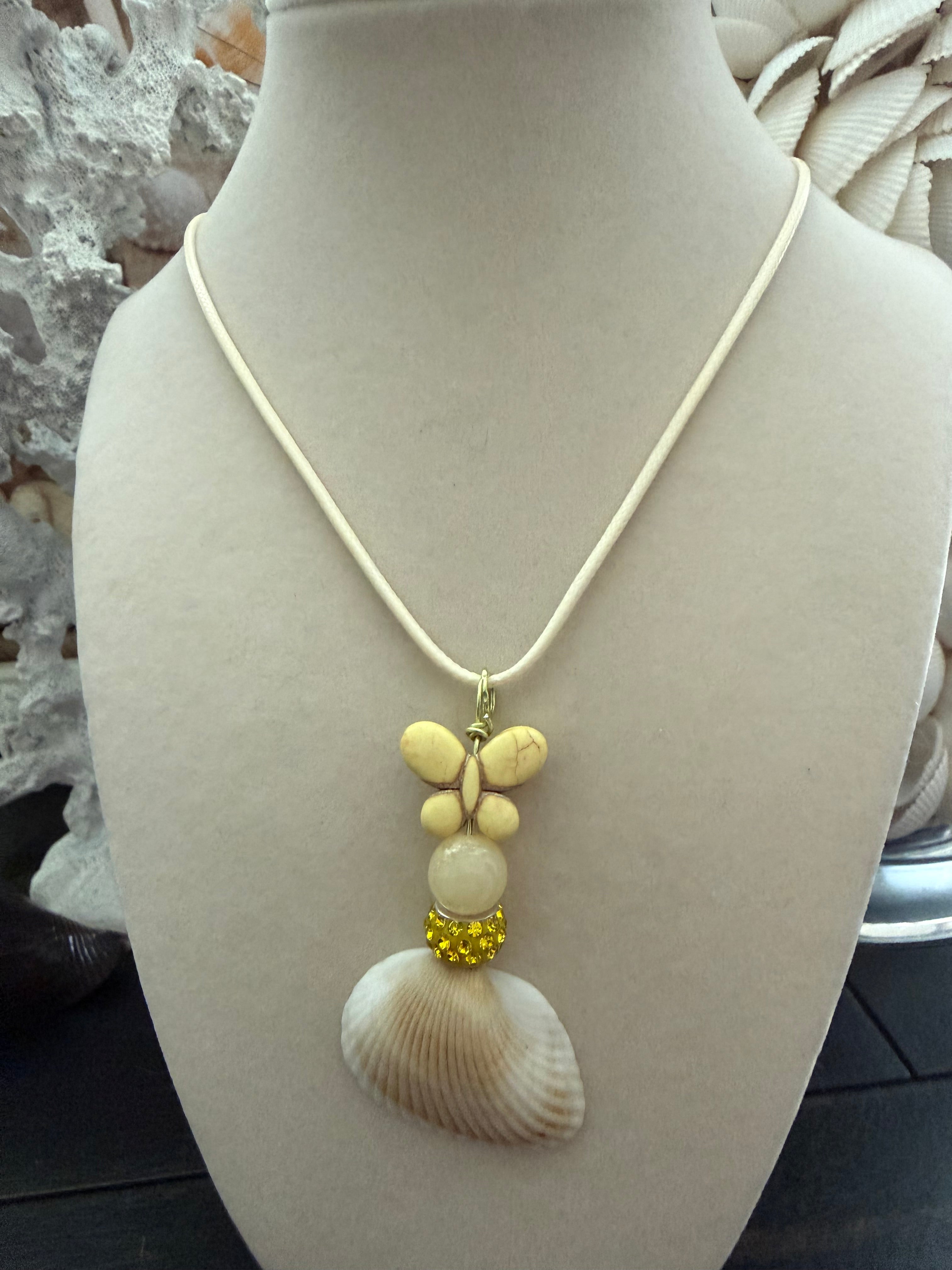Sunlit Butterfly Shell Pendant