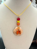 Sunny Spectrum Scallop Puzzle Charm Necklace