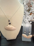 Sunny Rays Sunray Venus Clam Necklace and Earring Set