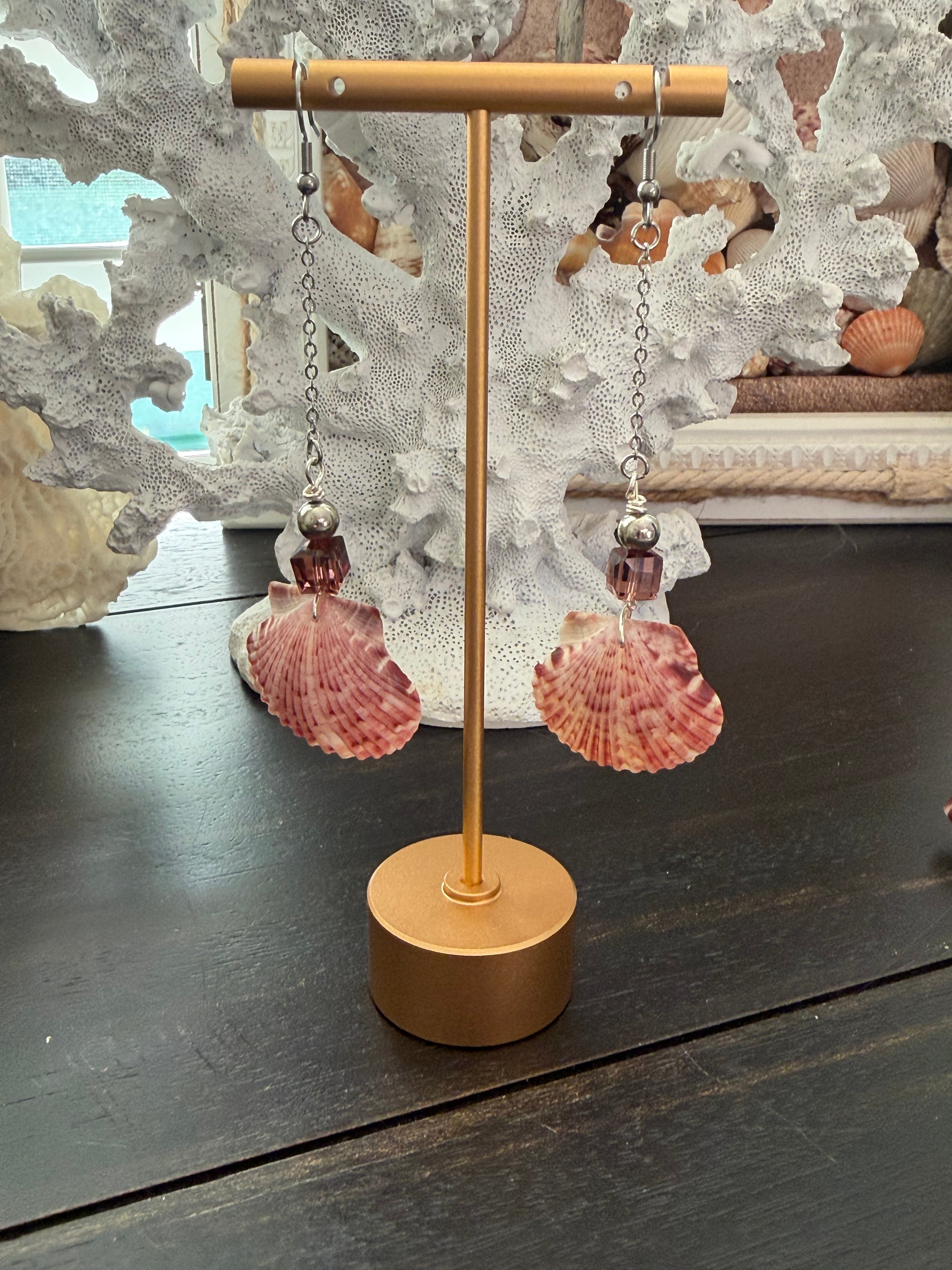 Spiral Spire Gold Frame Drop Earrings