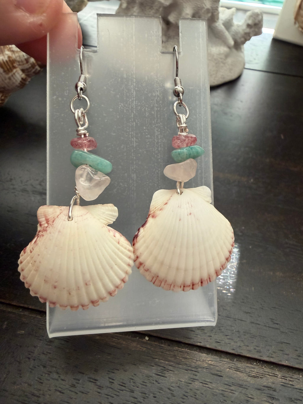 Shoreline Mist Shell & Sea Glass Earrings