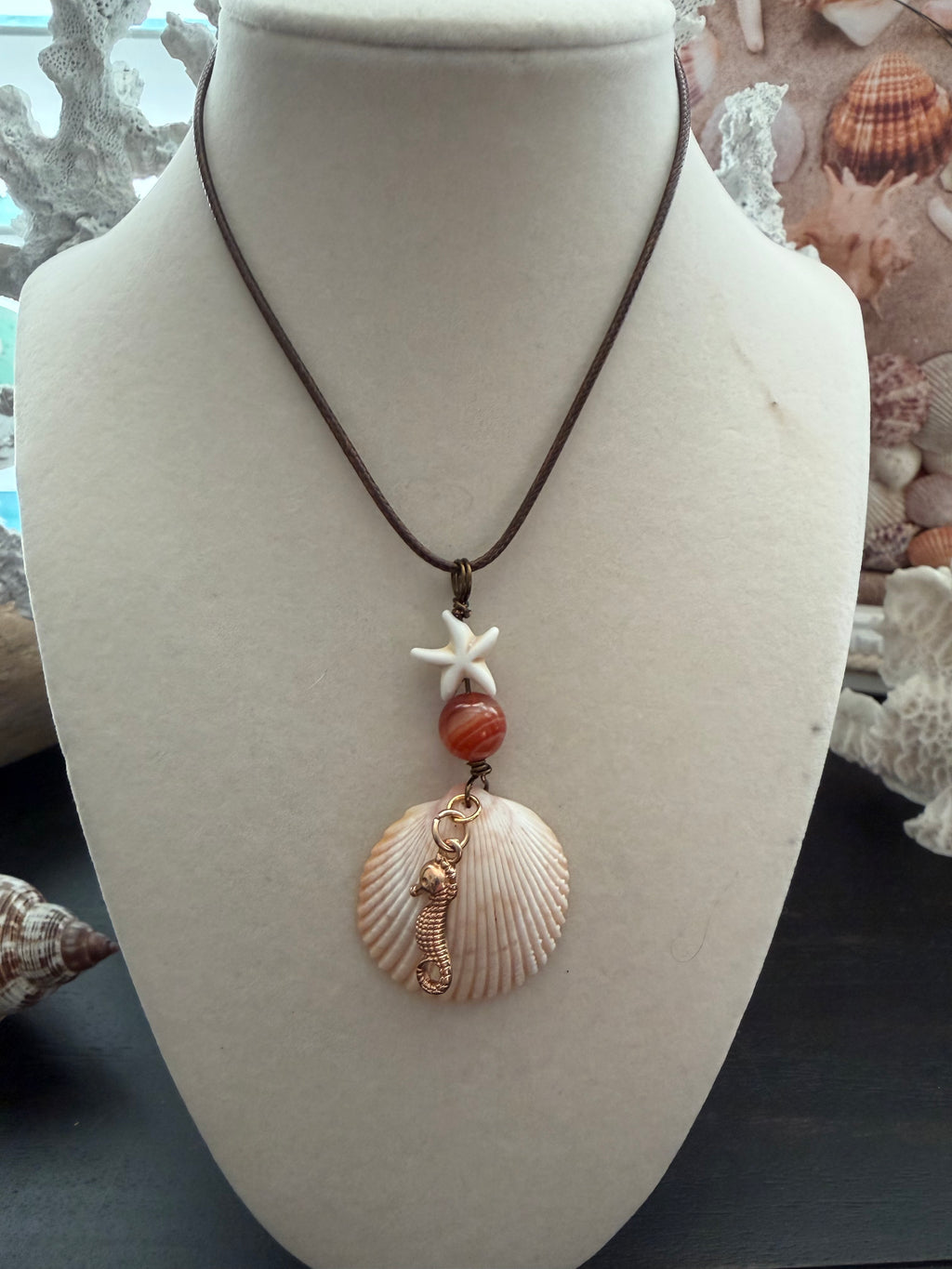 Mystical Starfish & Seahorse Shell Necklace