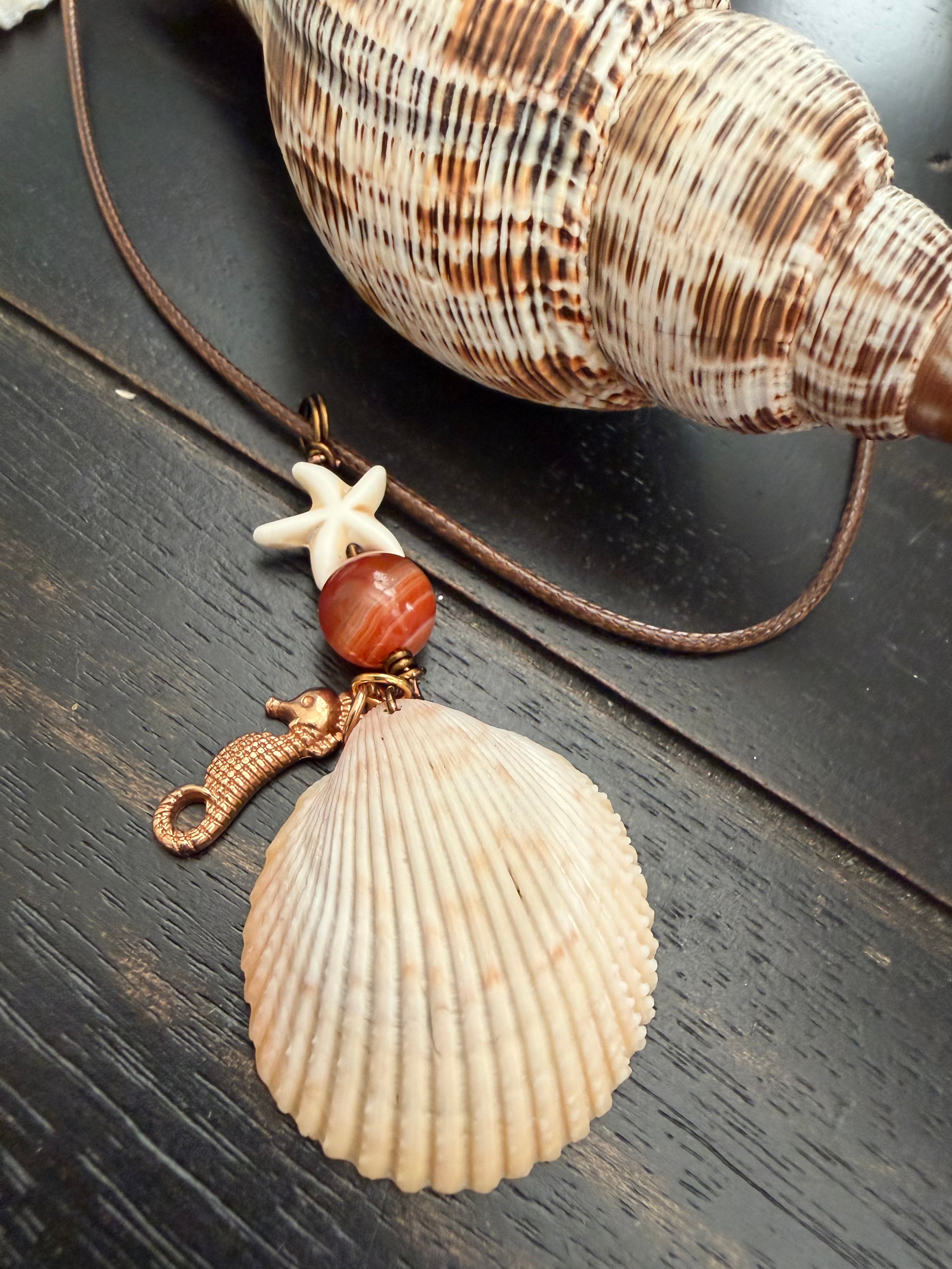 Mystical Starfish & Seahorse Shell Necklace