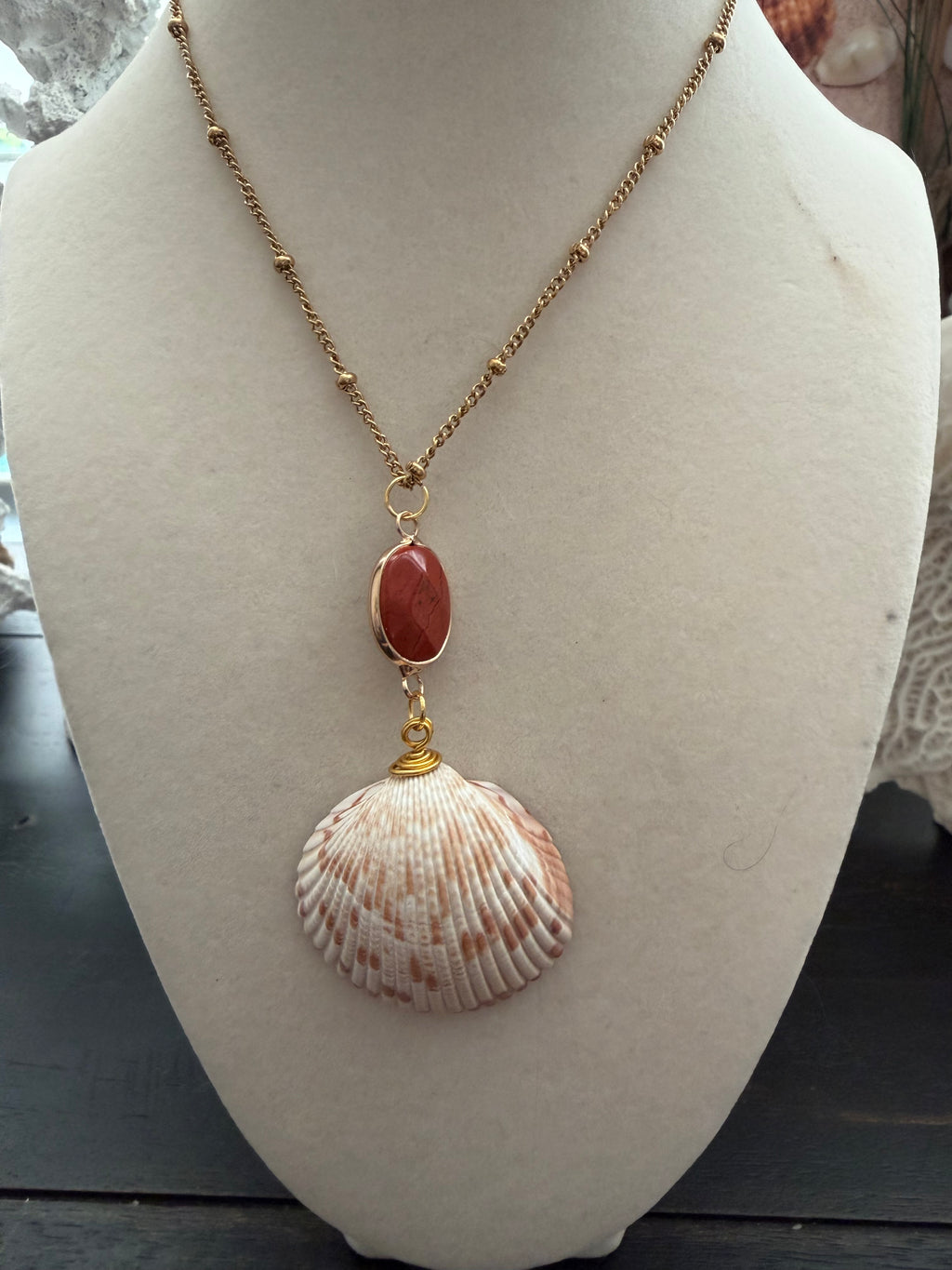 Blush Sunrise Reversable Shell Necklace
