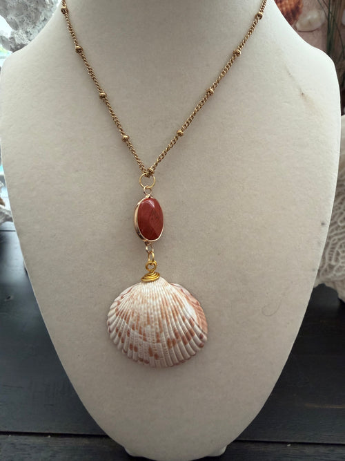Blush Sunrise Reversable Shell Necklace
