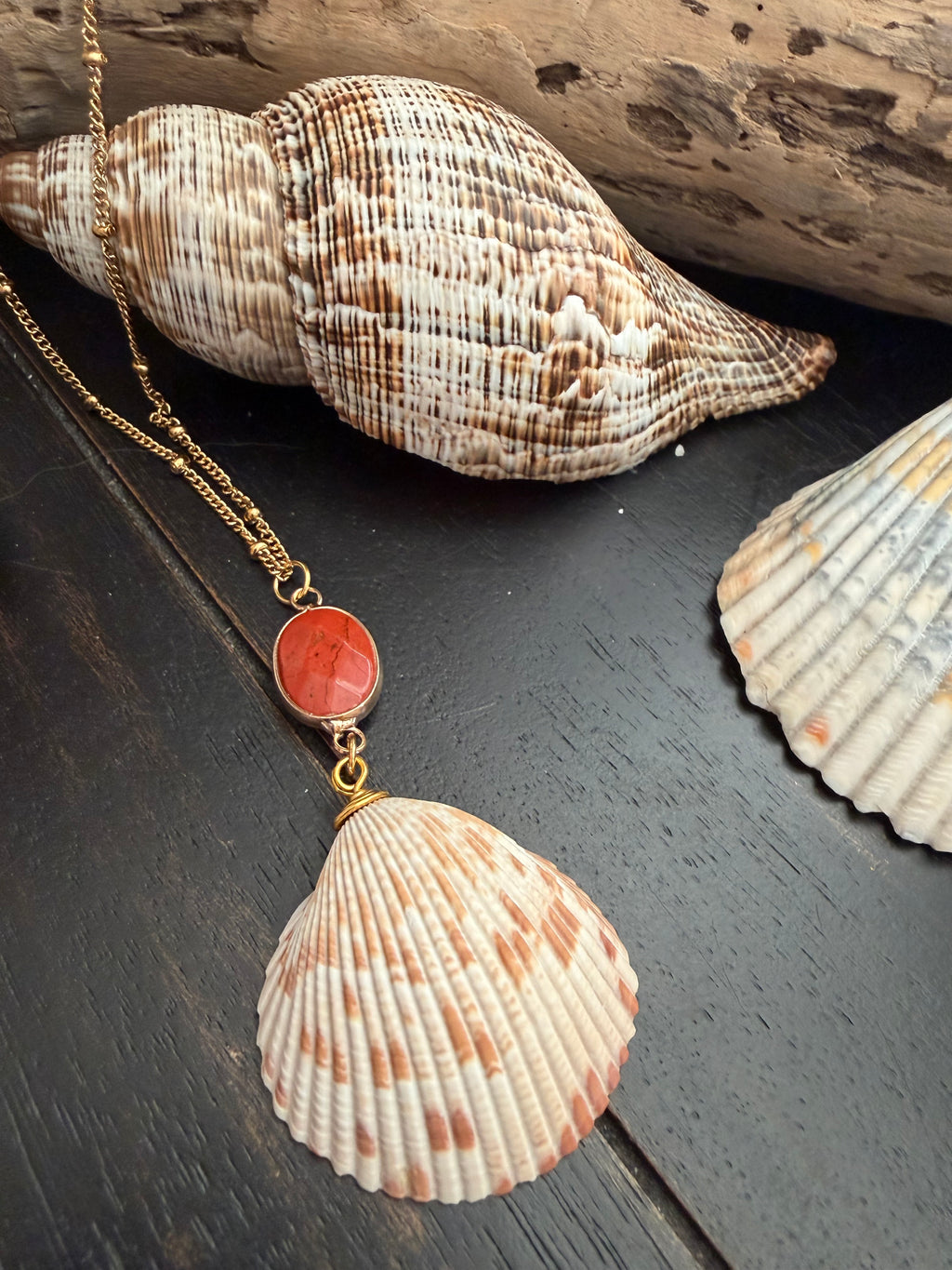 Blush Sunrise Reversable Shell Necklace