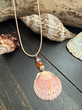 Peach Shimmer Scallop Necklace