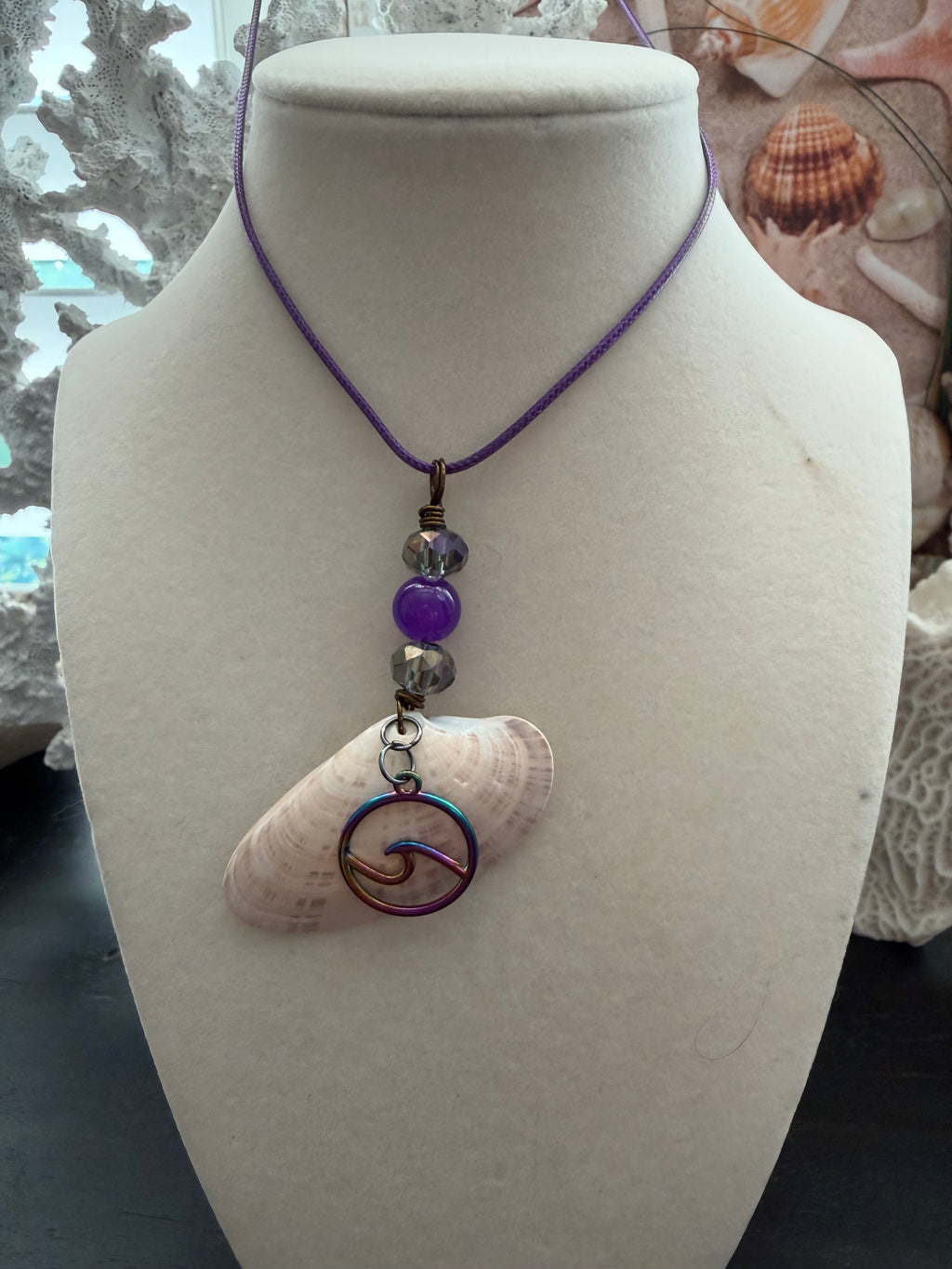 Ride the Rainbow Wave Shell Necklace