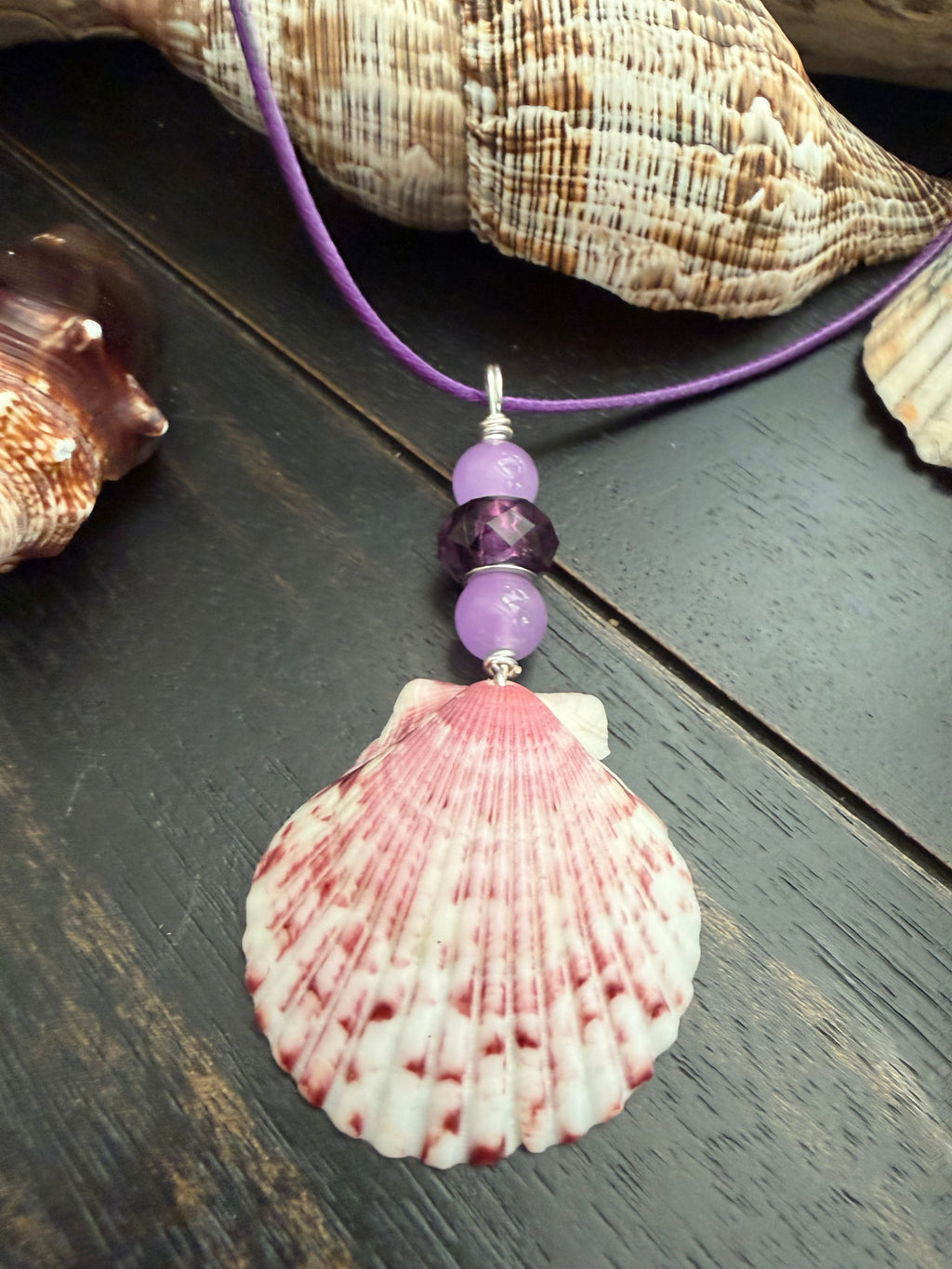 Sweet Lilac Tide Shell Necklace