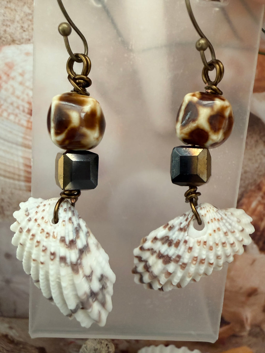 Cheetah Meets Ocean Shell Earrings