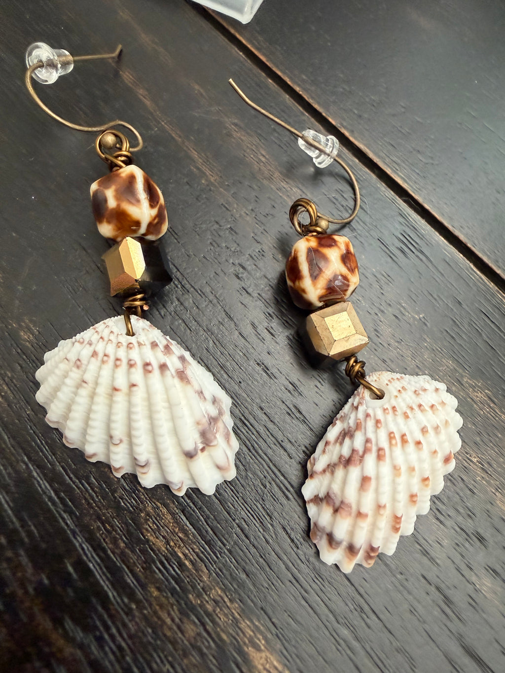 Cheetah Meets Ocean Shell Earrings