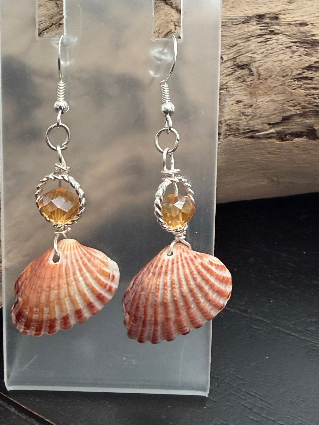 Sunset Dreams Angel Wings Shell Earrings