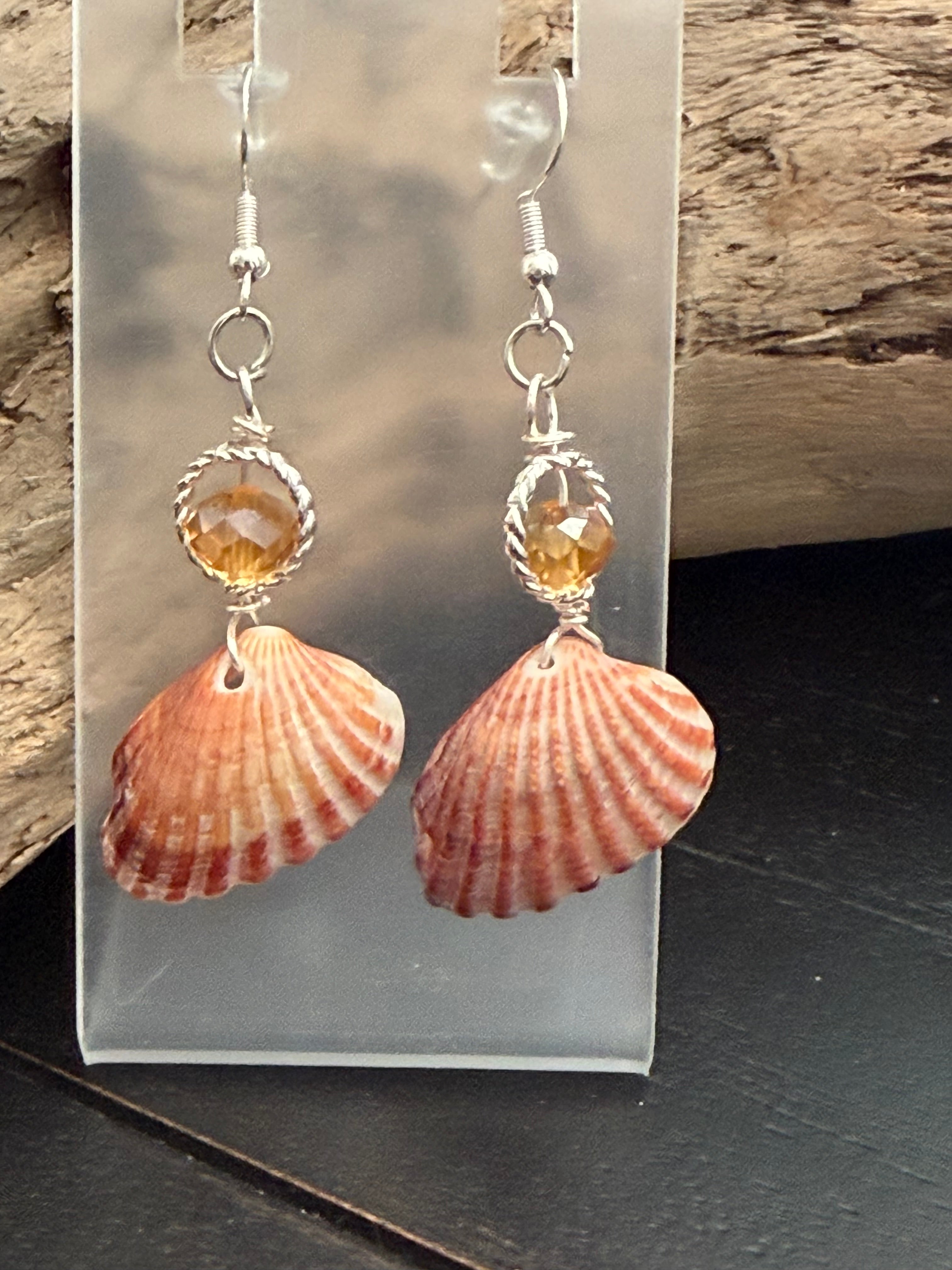 Sunset Dreams Angel Wings Shell Earrings