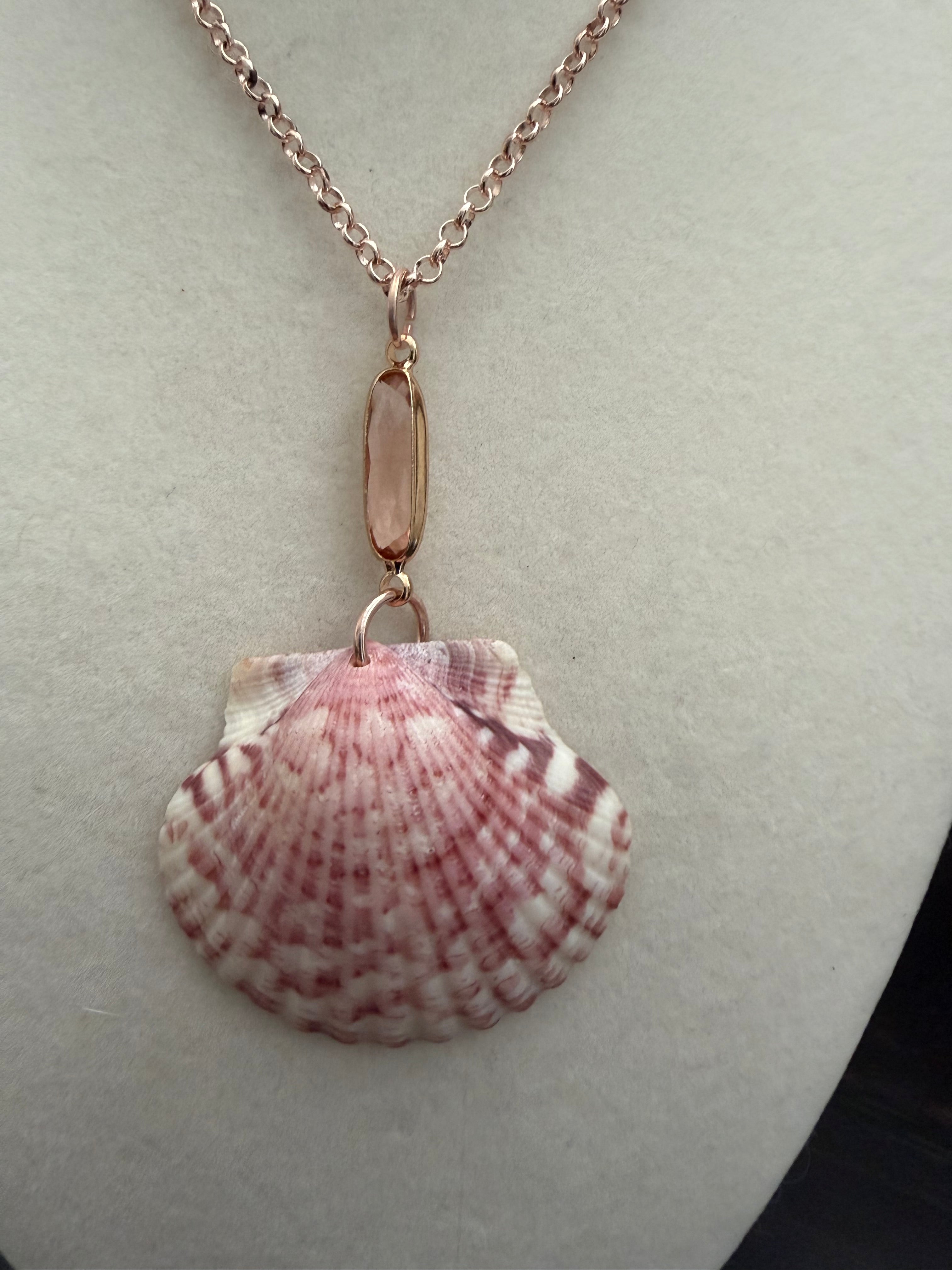 Mauve Speckle Rose Gold Necklace
