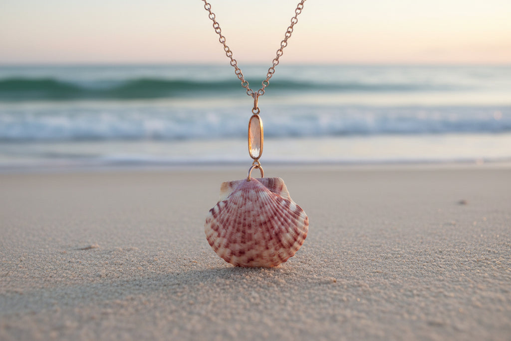 Mauve Speckle Rose Gold Necklace