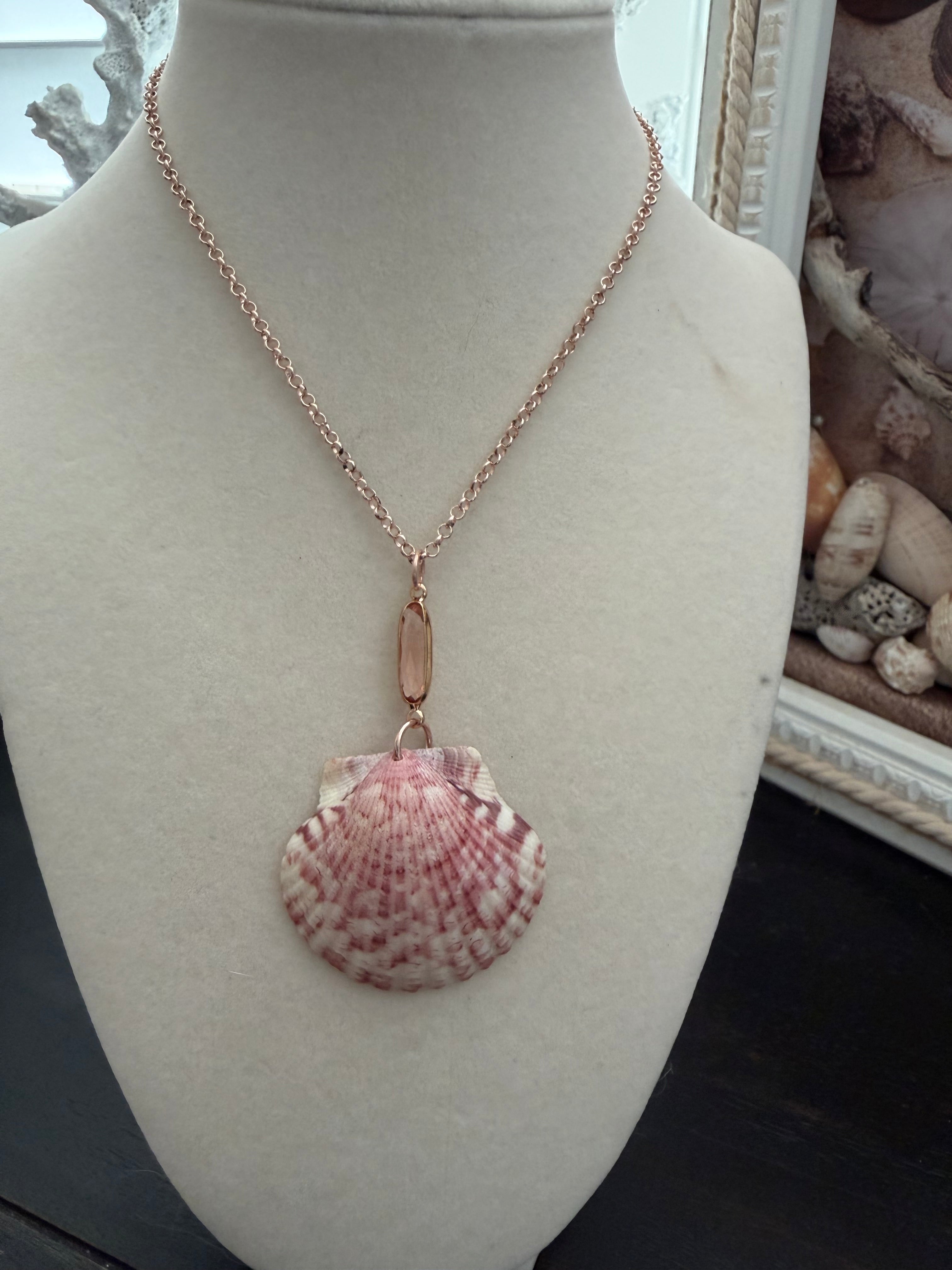 Mauve Speckle Rose Gold Necklace