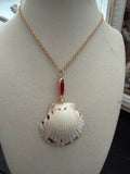 Red Marquise Shell Necklace
